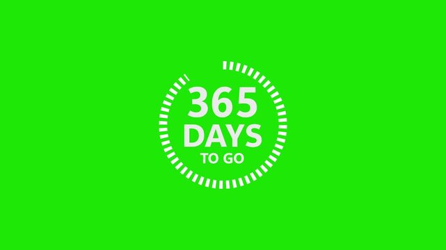 365 Days To Go Countdown Timer Graphic With Green Background image photo