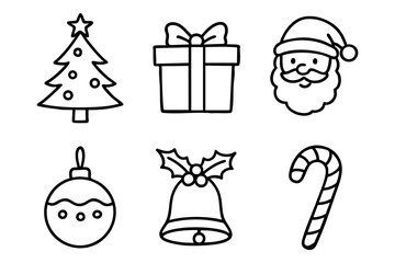 Fototapeta premium Different christmas icon set hand drawn, doodle style. Vector stock illustration