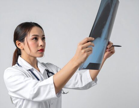 Doctor examining X-ray - Powered by Adobe