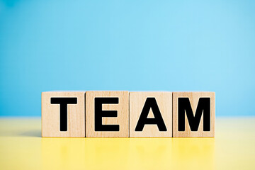 Teamwork success concept wooden blocks team building collaboration partnership cooperation unity synergy strategy