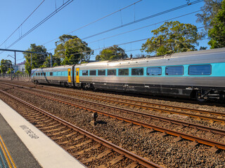 5 November 2025 passenger Train going through Summer Hill train station a suburban Sydney train Station NSW Australia