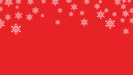 Red festive background with falling white snowflakes. Minimalist winter and Christmas design ideal for greeting cards, holiday invitations, banners, and seasonal digital or print projects.