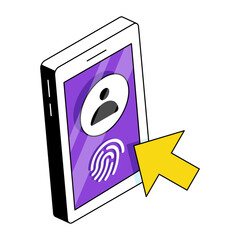 Mobile profile login icon, editable vector