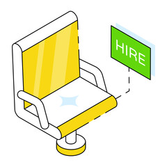 A colored design icon of seat vacant