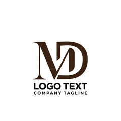 md or md letter logo design