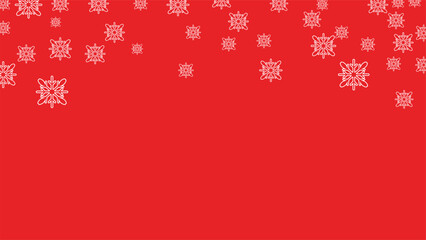 Red festive background with falling white snowflakes. Minimalist winter and Christmas design ideal for greeting cards, holiday invitations, banners, and seasonal digital or print projects.