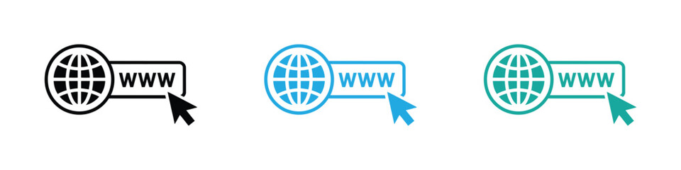 Web access symbol. Click to go to visit  website sign. Vector linear icons illustration isolated on white background.