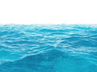 Wavy expanse of turquoise ocean water under a stark white sky