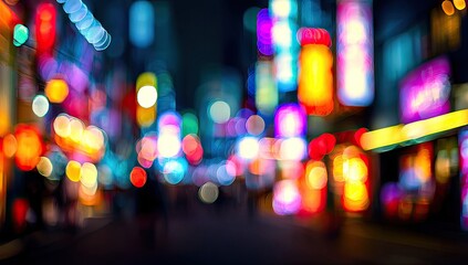 City lights bokeh background, blurred, vibrant, colorful, and dynamic