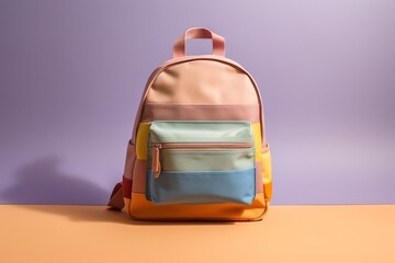 Colorful warm pastel gradient color canvas backpack