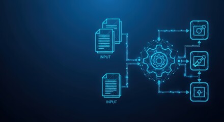 Data processing system flow chart with input and output