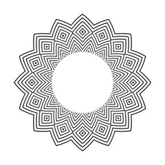 Abstract Decorative Radial Circle Pattern in Star Shape.