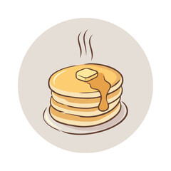 Pancakes logo vector illustration template. Simple design in circle