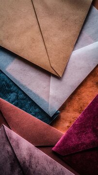 A stack of colorful envelopes piled high