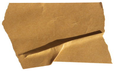 Ripped torn brown adhesive paper tape on transparent background