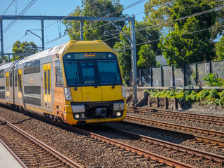 5 November 2025 passenger Train going through Summer Hill train station a suburban Sydney train Station NSW Australia