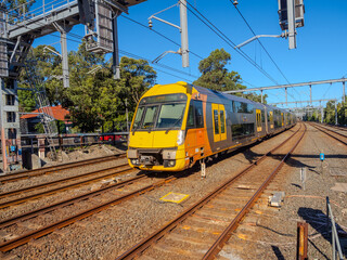 5 November 2025 passenger Train going through Summer Hill train station a suburban Sydney train Station NSW Australia