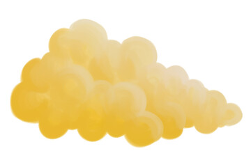 Yellow cloud on white background