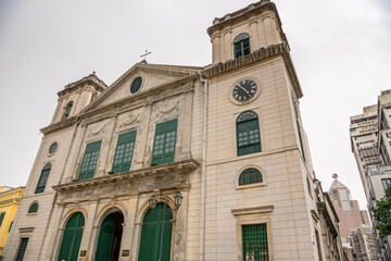 Catholic cathedral in Portuguese style in the historical district of Macau, China