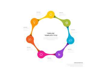 Colorful Circular Timeline Infographic Template with 8 Steps