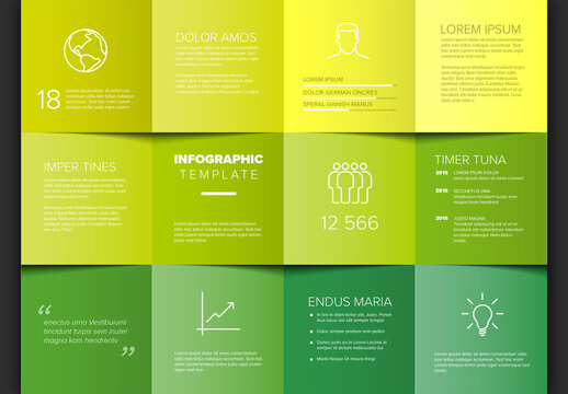 Clean Green Minimal Infographic Presentation Template with Icons