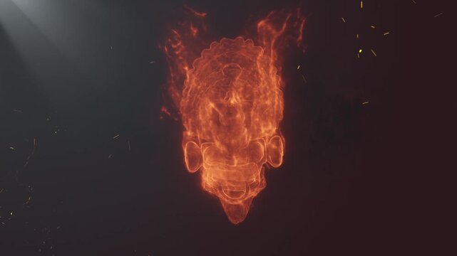 Flame Horror skeleton animation. Logo Intro Animation Flame