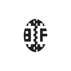 Pixel Logo Concept Bold Unique Design BF Monogram Initial Alphabet Alphabet