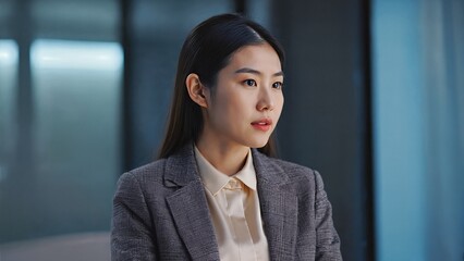 Fototapeta premium Businesswoman Listening During Corporate Meeting. Professional Focus And Communication Concept
