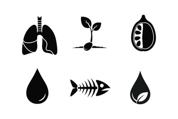 Biology, Nature, and Environmental Science Vector Icon Set
