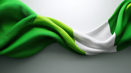 Green fabric white fabric textile cloth smooth texture flowing fabric draped cloth soft material vibrant color abstract background