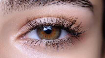 Fototapeta premium Lash density closeup natural eyelash macro photography artistic texture individual hair thickness variations growth patterns