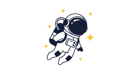 Astronaut in space illustration exploring the cosmos with sparkling stars