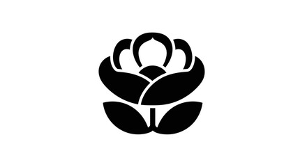 Black and white floral emblem graphic design isolated on white vector