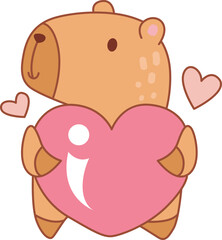 Fototapeta premium Illustrations of cute capybara character clip art for kids.