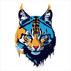 Film & VidVibrant Abstract Pop-Art Portrait of a Fierce Bobcat with Blue and Gold Accents

The Electric Gaze: A Bold, Graphic Vector Illustration of a Eurasian Lynx Head

Cubist Feline: Deconstructeeo