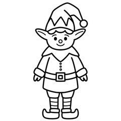 Outline of a Christmas elf boy