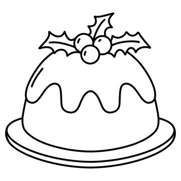 Christmas pudding outline 