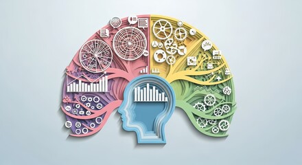 Abstract brain layers reveal data analysis, innovation, and strategic thinking concepts.