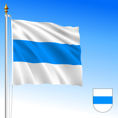 Zug - Zoug - Zugo, cantonal and regional flag, Switzerland, European country, vector illustration