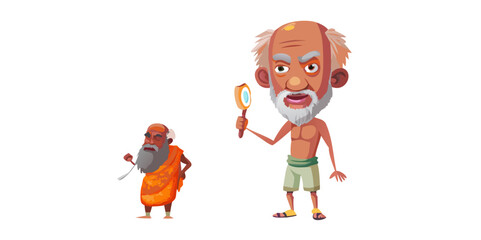 Indian old man cartoon character. moral stories for the best cartoon character. 2d best cartoon character