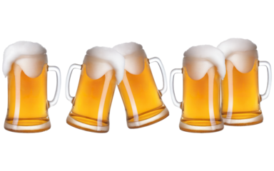 pint glass of beer with cap of foam on a transparent background