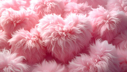 background with pink fluffy hearts, happy valentine day wallpaper