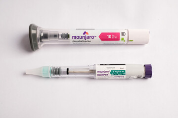 Medical Injection Pens on White Background