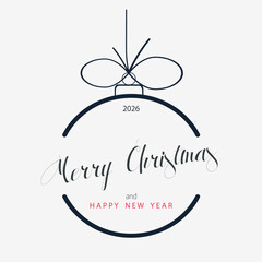 Minimalist Christmas Greeting Vector 2026. Perfect for greeting cards, invitations, posters, and festive branding.