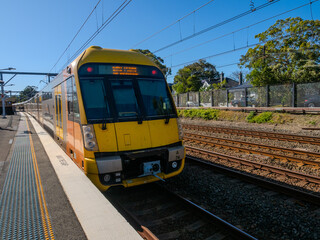 5 November 2025 passenger Train going through Summer Hill train station a suburban Sydney train Station NSW Australia