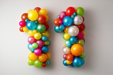 Colorful Balloon Arrangement Creating Number Eleven for Celebration