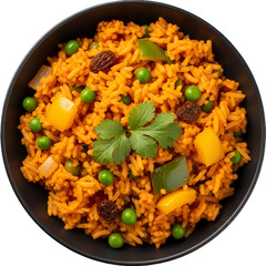 Delicious Rice Pilaf with Peas, Peppers, and Raisins