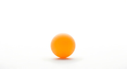 A single orange ping pong ball centered on a white surface with a bright and clean background effect ai generated
