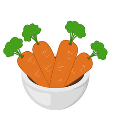Illustration of Carrots in a Bowl