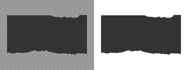 Pieces / scraps of paper with ripped torn jagged edges for vintage, retro style collage, scrapbooking. Torn Paper Edge Brush Stroke Clipart Grunge Ripped Border Vector Set. Vector. Jagged rectangle.